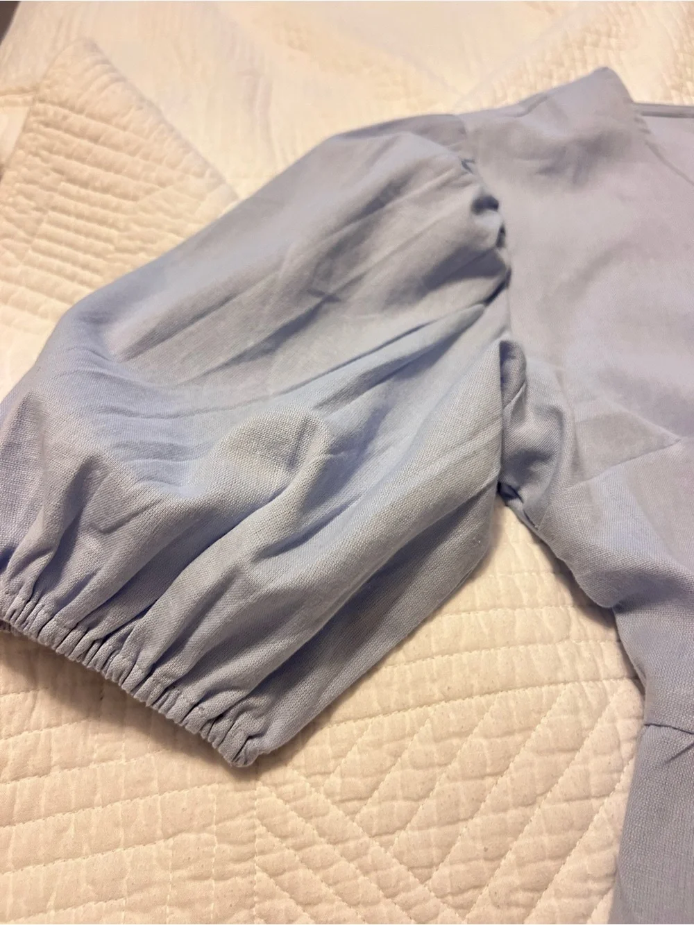 Shorts and blouse light blue set .